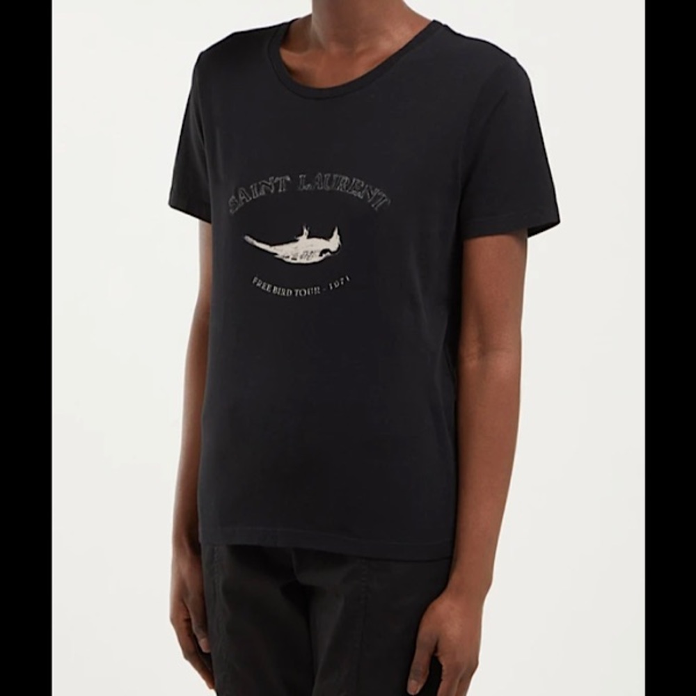 Authentic Saint Laurent ‘Free Bird Tour’ Tee - Picture 1 of 14